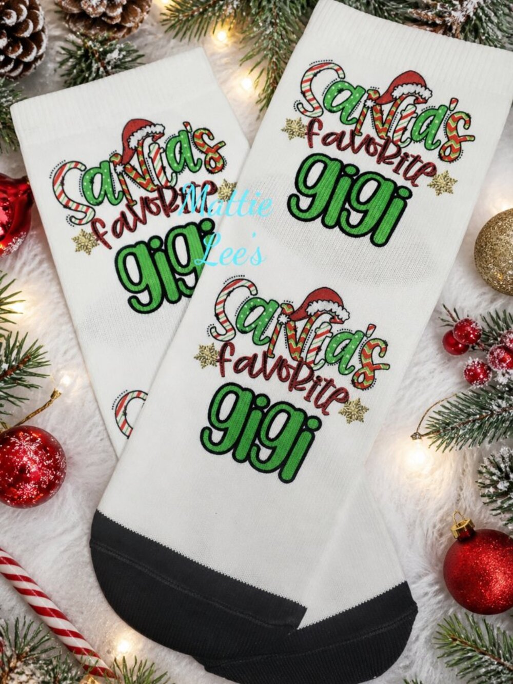 Adult Dress Ankle Socks Santa's Favorite GiGi